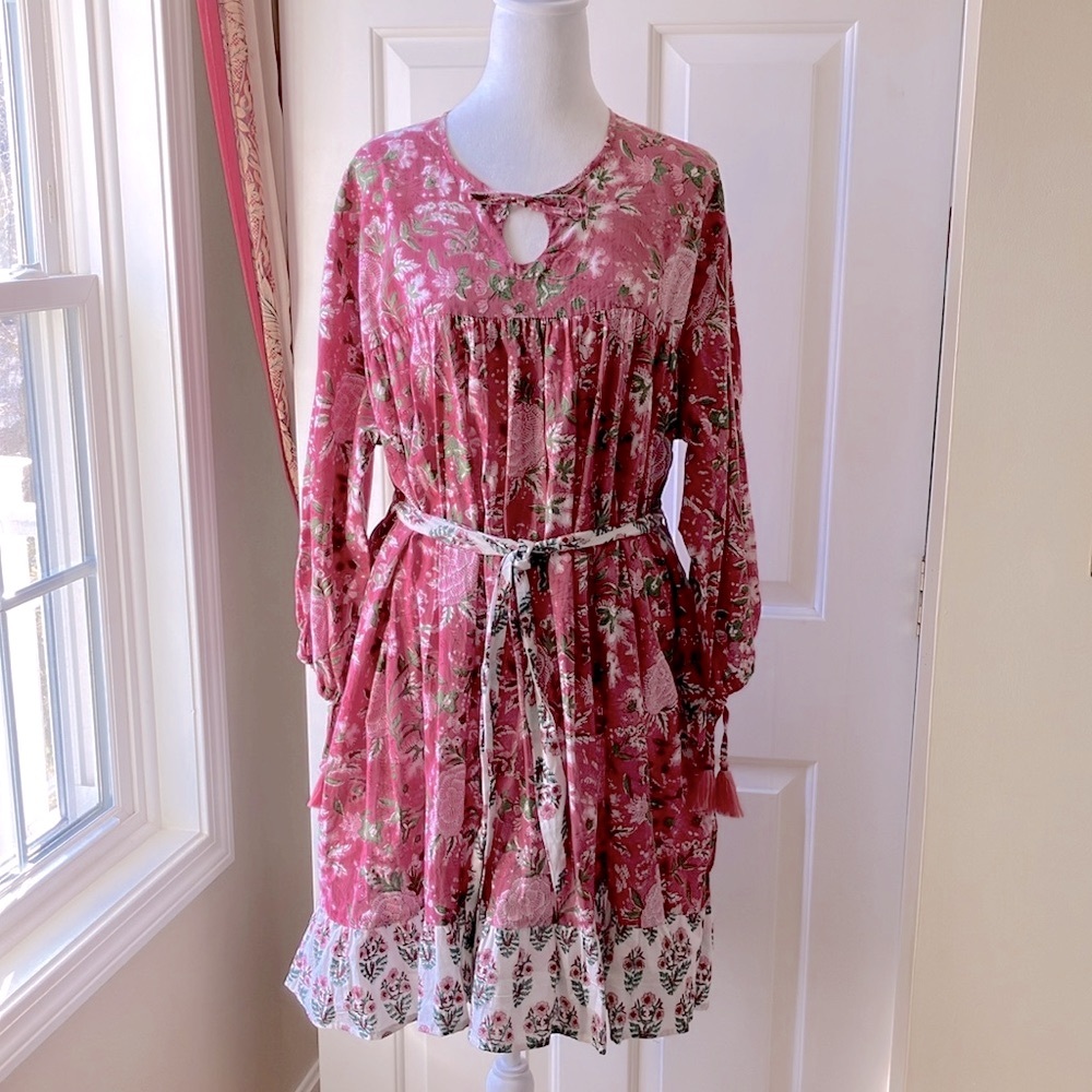 Rustic Passport Cotton Dress or Cover up Multicolor Size 1X NWT